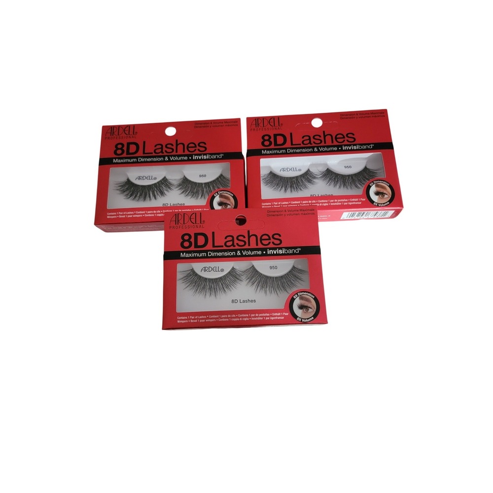 Ardell Professional 8D Lashes 950 Maximum Dimension‎ Volume Invisiband 3 Pack